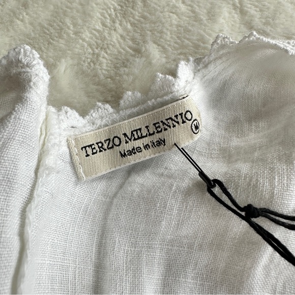 Terzo Millennio NWT Linen White Italy Sleeveless Midi Dress M - Picture 8 of 11